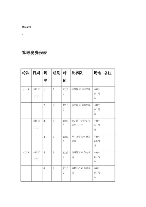 中国男篮正赛赛程